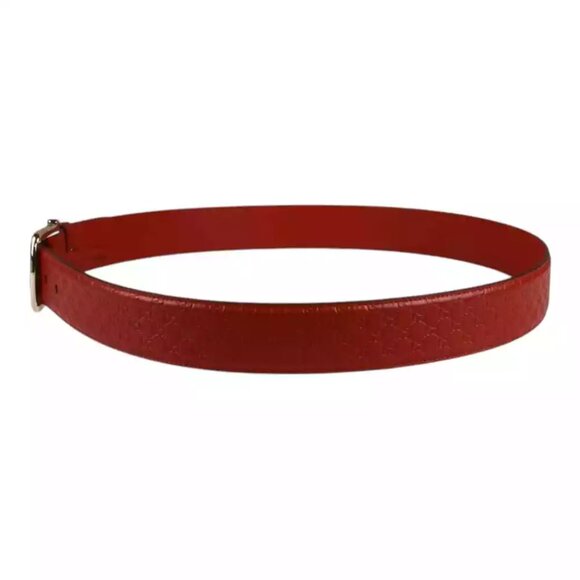 Authentic Gucci Micro Guccissima Belt red leather main image 6